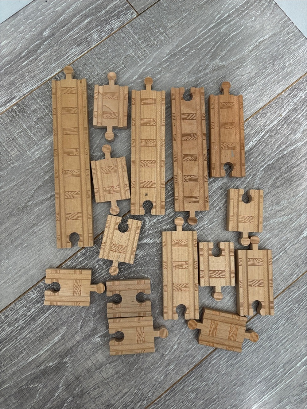 Wooden Track - Set #2 - 15 Reversible Pieces
